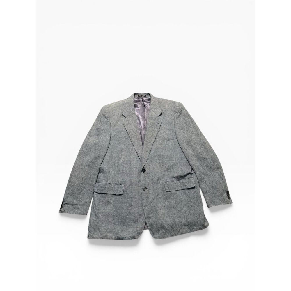 Gottschalks Blazer Men’s 46L Silk Gray Office Formal Classic Suit Jacket